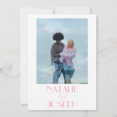 Invitation Elegant Pink Stylish Minimalist Wedding Photo  (Dos)