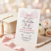 Invitation Elegant Pink Watercolor Graduation Party