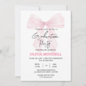 Invitation Elegant Pink Watercolor Graduation Party (Devant)
