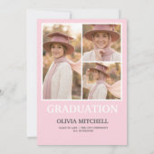 Invitation Elegant Pink Watercolor Graduation Party (Dos)