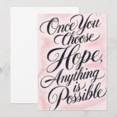 Invitation Elegant Pink Watercolor Hope & Possibility Inspira (Devant / Derrière)