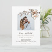 Invitation Elegant Pink White 3D Roses Wedding (Debout devant)