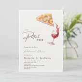 Invitation Elégant Pizza & Vin Repas de Pair Parfait (Debout devant)