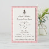 Invitation Élégant Plaid rose (Debout devant)