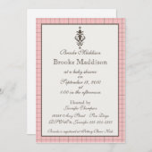 Invitation Élégant Plaid rose (Devant / Derrière)