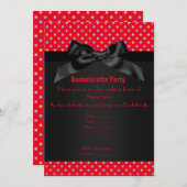 Invitation ÉLÉGANT PLAN Rouge BACHELORETTE (Devant / Derrière)