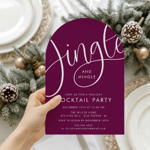 Invitation Élégant Plum "Jingle and Mingle" vacances