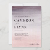 Invitation Elégant Plum rose Ombre Aquarelle Mariage moderne (Devant)