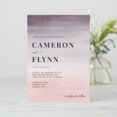 Invitation Elégant Plum rose Ombre Aquarelle Mariage moderne (Debout devant)