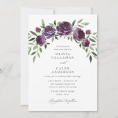 Invitation Élégant Plum violet Mariage floral (Devant)