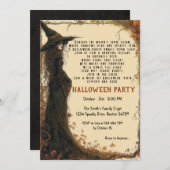 Invitation Elégant Poème Spooktacular I Witch Beige Halloween (Devant / Derrière)