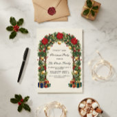 Invitation Elegant Poinsettia Christmas Trellis Party Design
