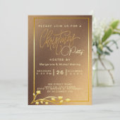 Invitation Élégant Poinsettia Gold Christmas (Debout devant)