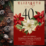 Invitation Elégant Poinsettia Noël 40e anniversaire<br><div class="desc">Elégante Fleur Poinsettia Noël 40e Anniversaire Invitation Pour Femmes. Il Est Facile De Modifier L'Exemple De Texte En Cliquant Personnaliser Ce Modèle. Cliquez Sur Personnaliser Ce Modèle/Modifier À L'Aide De L'Outil De Conception Pour Modifier Le Type De Police, Les Couleurs De Police, La Taille De Police Ou Pour Ajouter/Supprimer/Modifier Le...</div>