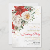 Invitation Elégant Poinsettia Société Fête de Vacances (Devant)