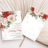Invitation Elégant Poinsettia Société Fête de Vacances