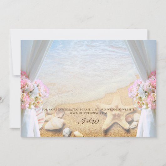 Invitation Elégant poisson-Starfish Tropical Plage Mariage (Dos)