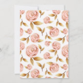 Invitation Élégant Pony Rose Or Peony Floral Bridesmaids Déje (Dos)