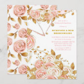 Invitation Élégant Pony Rose Or Peony Floral Bridesmaids Déje (Devant / Derrière)