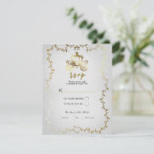 Invitation Elégant Porte Or Livre blanc Mariage RSVP (Debout devant)