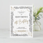 Invitation Elégant Poster de animal Gold Black 50e anniversai (Debout devant)