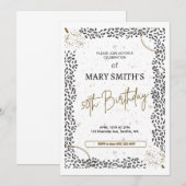 Invitation Elégant Poster de animal Gold Black 50e anniversai (Devant / Derrière)