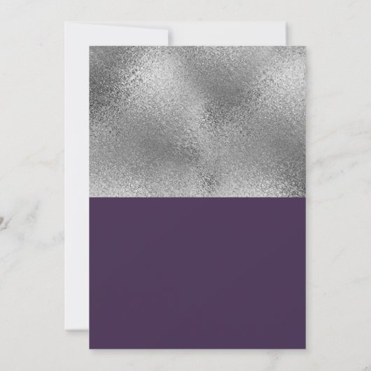 Invitation Elégant poule argenté violet doux seize ans (Dos)