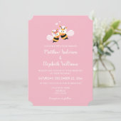 Invitation Élégant Pour Être Mariage Rose (Debout devant)