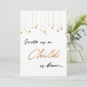 Invitation Élégant pour nous Un enfant est né Gold Photo (Debout devant)