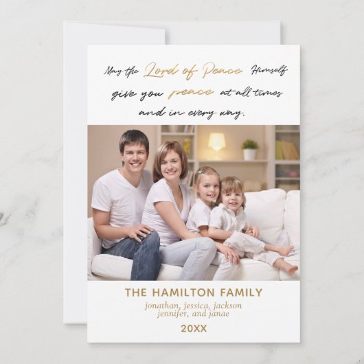 Invitation Élégant pour nous Un enfant est né Gold Photo (Dos)