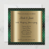 Invitation Élégant pour toutes occasions | Vert et Or (Dos)