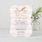 Invitation Elégant Princess Carriage Gold Baby shower virtuel (Debout devant)
