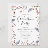 Invitation Élégant Printemps Fleur sauvage Photo Graduation P (Devant)