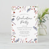 Invitation Élégant Printemps Fleur sauvage Photo Graduation P (Debout devant)