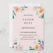 Invitation Élégant printemps floral Pâques rose (Devant)