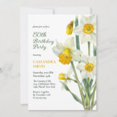 Invitation Élégant printemps Jaune Daffodile Floral Anniversa (Devant)