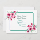 Invitation Elégant Printemps rose Floral Mariage RSVP (Dos)