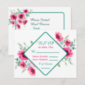 Invitation Elégant Printemps rose Floral Mariage RSVP (Devant / Derrière)