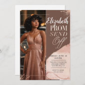 Invitation Elegant Prom Envoyer Hors Terre Portrait Rose Phot (Devant / Derrière)