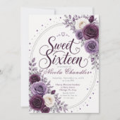 Invitation Élégant prune améthyste Sweet 16 (Devant)