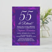 Invitation Elegant Purple 55 et fête de retraite Retraité (Debout devant)