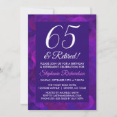 Invitation Elegant Purple 65 et Fête de Retraite Retraitée (Devant)