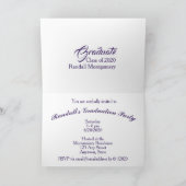 Invitation Élégant Purple Abstrait Graduation Photo Party (Intérieur)