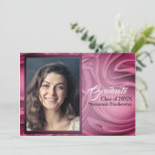 Invitation Élégant Purple Abstrait Graduation Photo Party (Debout devant)