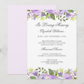Invitation Elégant Purple Aquarelle Floral Service (Devant / Derrière)