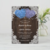 Invitation Elegant Purple Blue Rustic Floral Wedding (Debout devant)