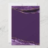 Invitation Élégant Purple et Gold Agate Faisons la fête (Dos)