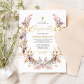 Invitation Élégant Purple Fleur sauvage Confirmation Invitati