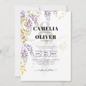 Invitation Élégant Purple Fleurs de Wisteria Floral Moderne (Devant)