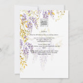 Invitation Élégant Purple Fleurs de Wisteria Floral Moderne (Dos)